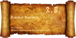 Kanka Baracs névjegykártya